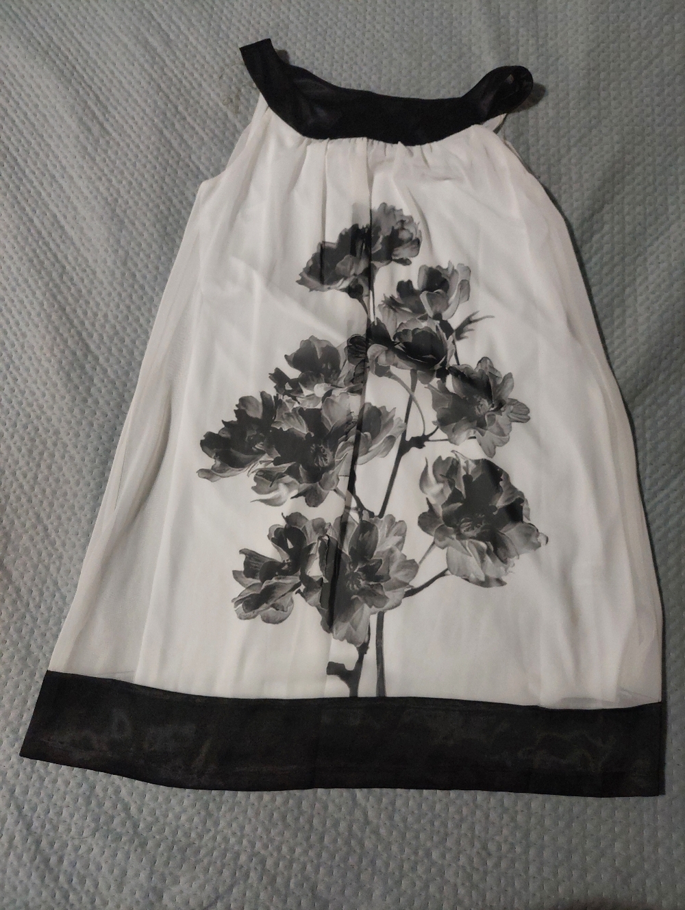 connected apparel Black and White Floral A-Line Dress Skirt